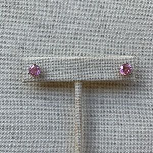 Rose Quartz Crystal Sterling Stud Earrings